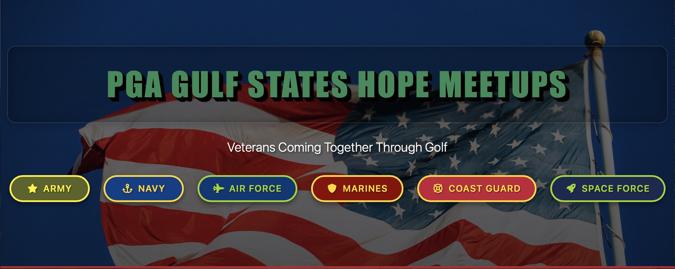 PGAHOPE MEETUPS Veterans Golf Platform